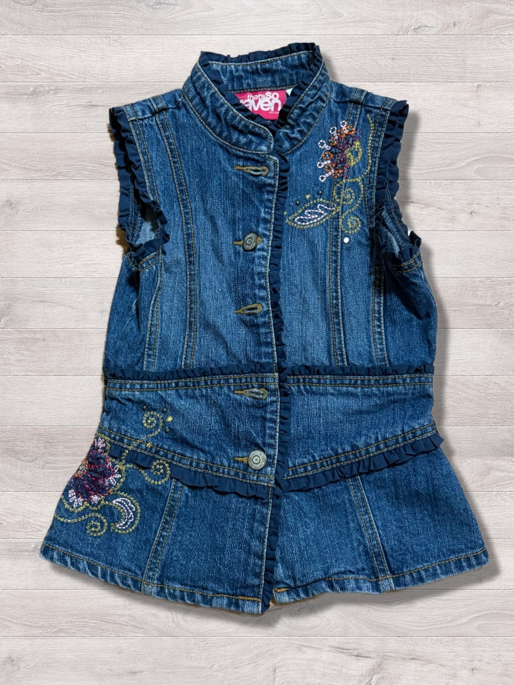VTG Y2K 2000s Disney Channel That’s So Raven Denim Vest Girls Youth Medium 7/8
